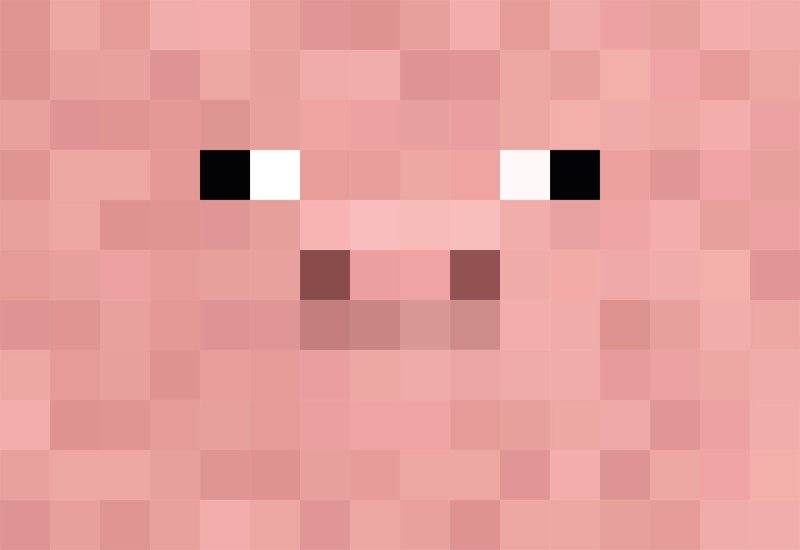 Морда свиньи из МАЙНКРАФТА