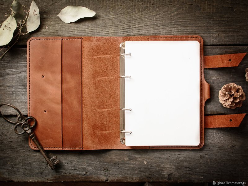 Кожаный блокнот со сменными БЛОКАМИ