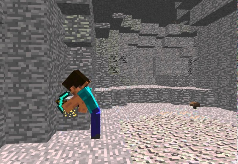 Стив добывает Алмазы