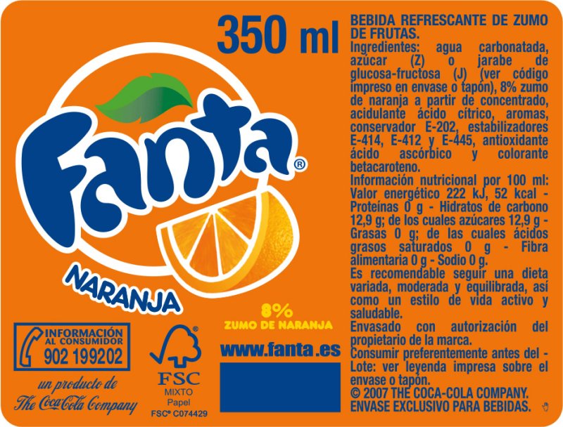 Фанта этикетка