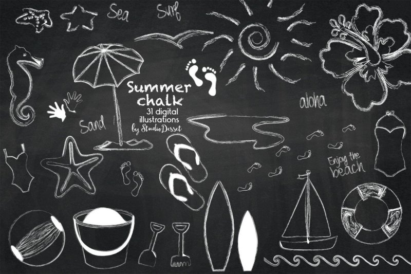 Рисунки на меловой доске