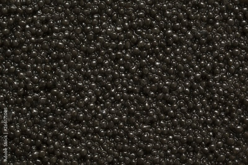 Икра на черном фоне