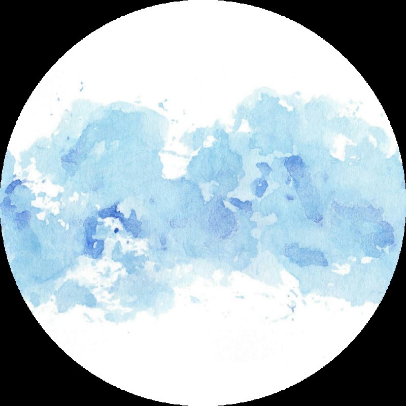 Акварель мазок голубой