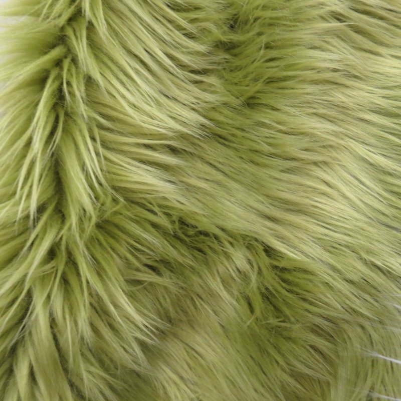 Мех длинноворсовый искусственный зеленый