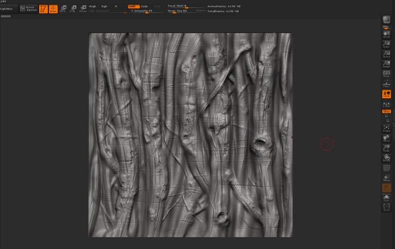 Zbrush Alpha кора дерева