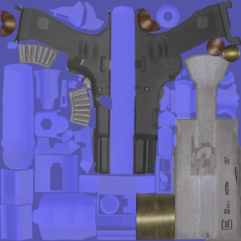Глок 17 UV развертка