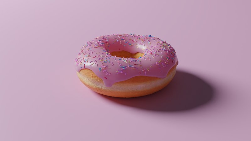 Пончик на белом фоне