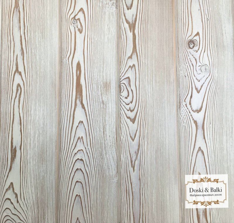 Брашированная вагонка штиль белая