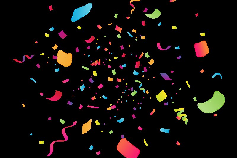 Конфетти на белом фоне