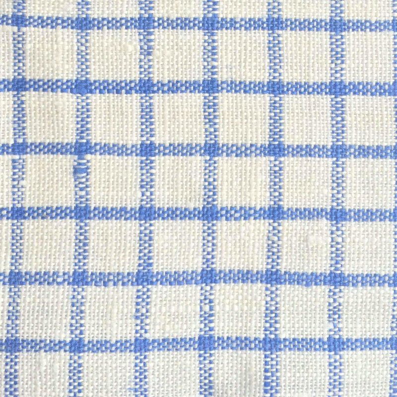 Клетка на ткани бело голубая