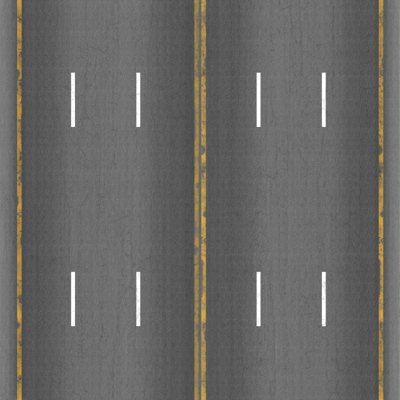 Дорожное полотно с разметкой