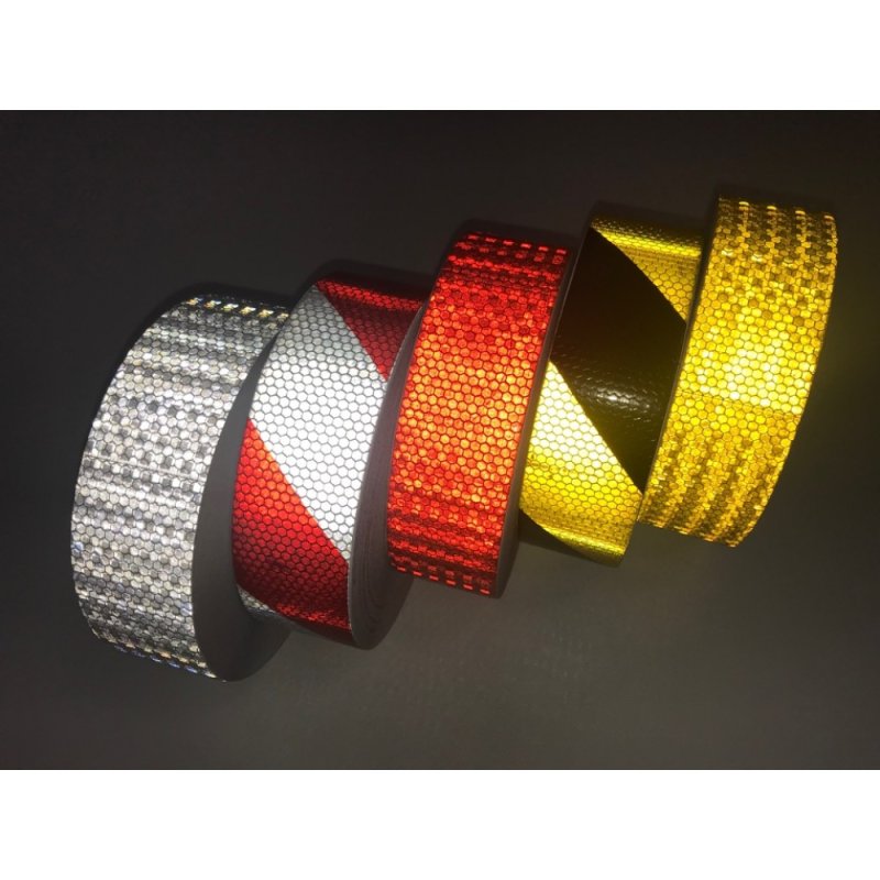 Лента светоотражающая 50м 55мм желтая