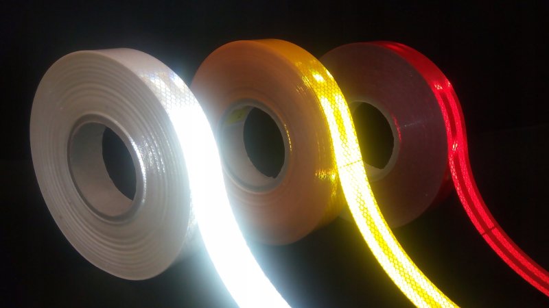 Лента светоотражающая 3м 50мм желтая