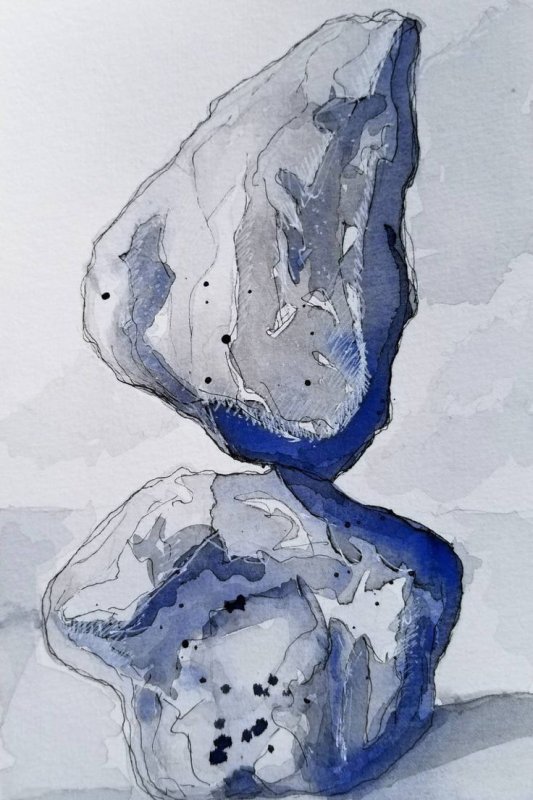 Камни акварелью