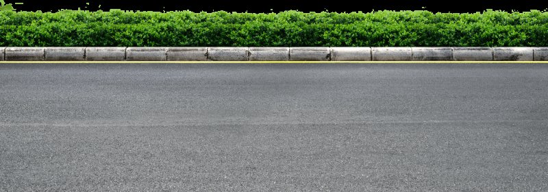 Асфальт с бордюром