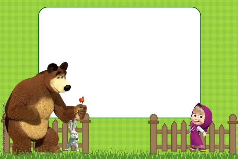 Рамка Маша и медведь для фотошопа