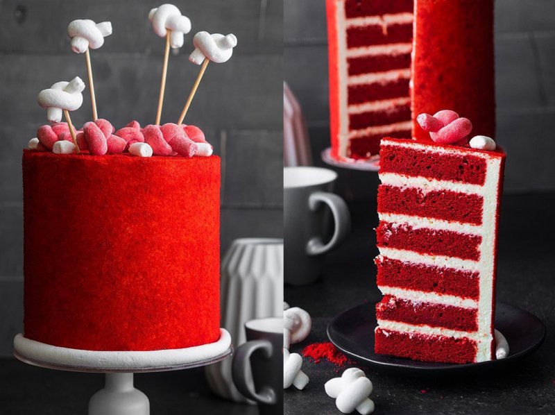 Торта "красный бархат" (Red Velvet).