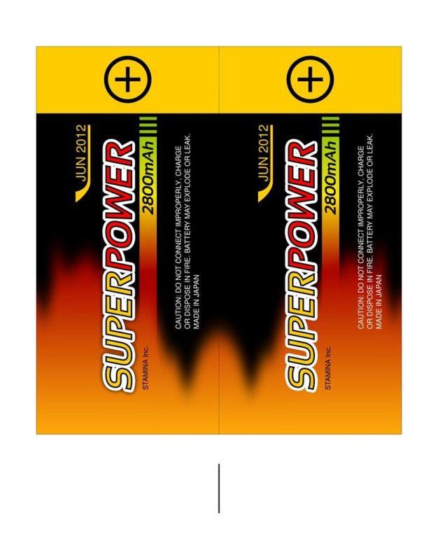 Этикетка батарейки