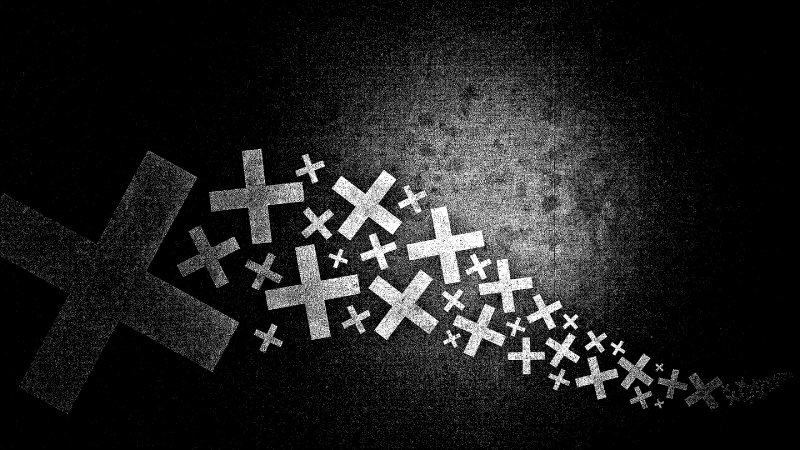 Крест на черном фоне