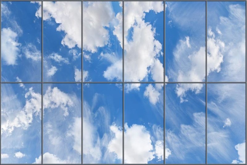 Отражение неба в окне