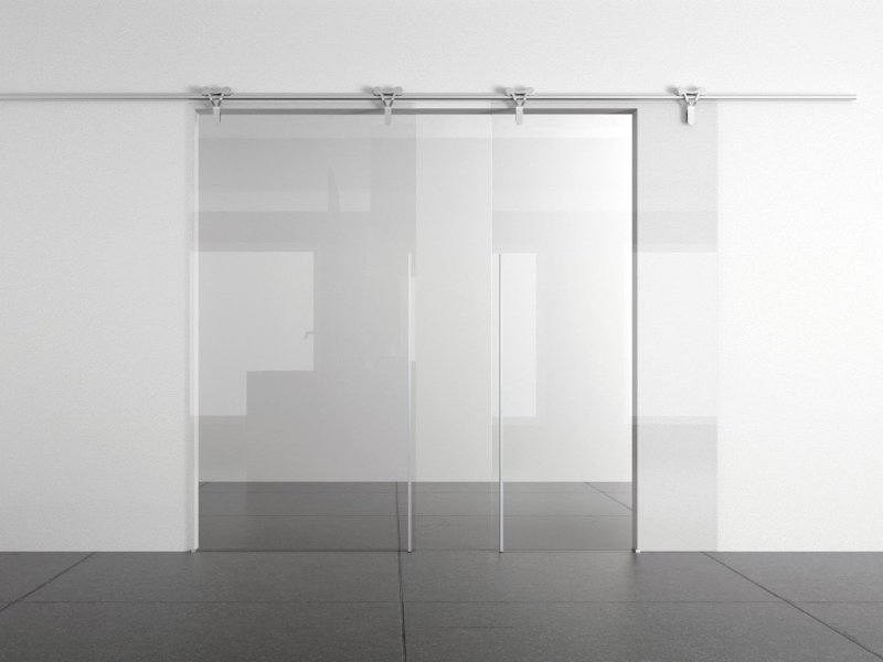 Стеклянная дверь без рамки