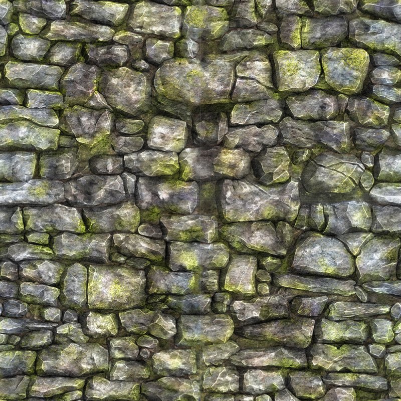 Замшелые каменные кирпичи