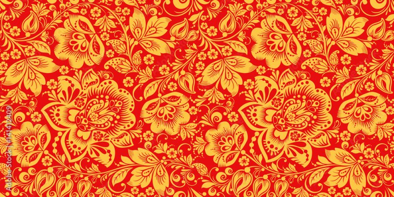 Хохломская роспись паттерн