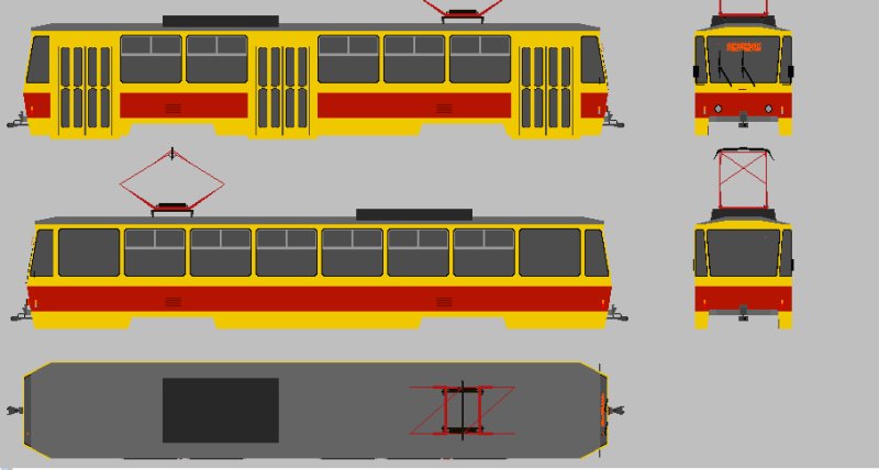 Трамвай КТМ 19 чертеж