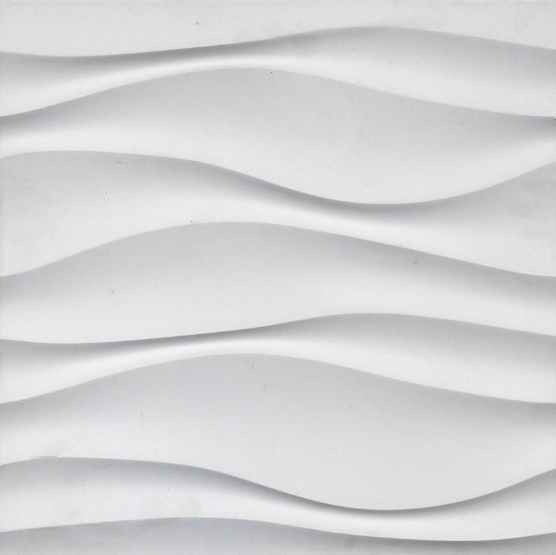 Белые гипсовые панели волной