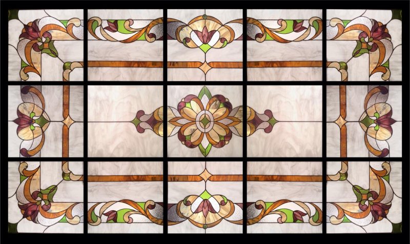Витраж растительный орнамент