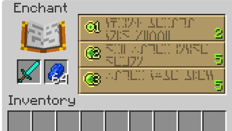 Стол зачарования майнкрафт Интерфейс