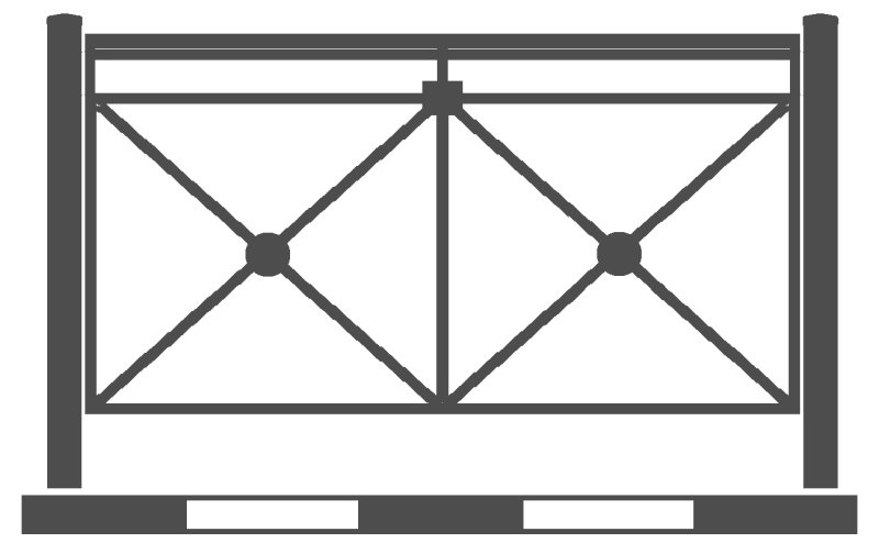 Перильное ограждение крест чертеж