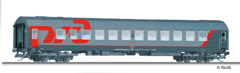 Модель пассажирского вагона РЖД 1/87