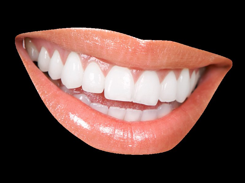 Улыбка на белом фоне