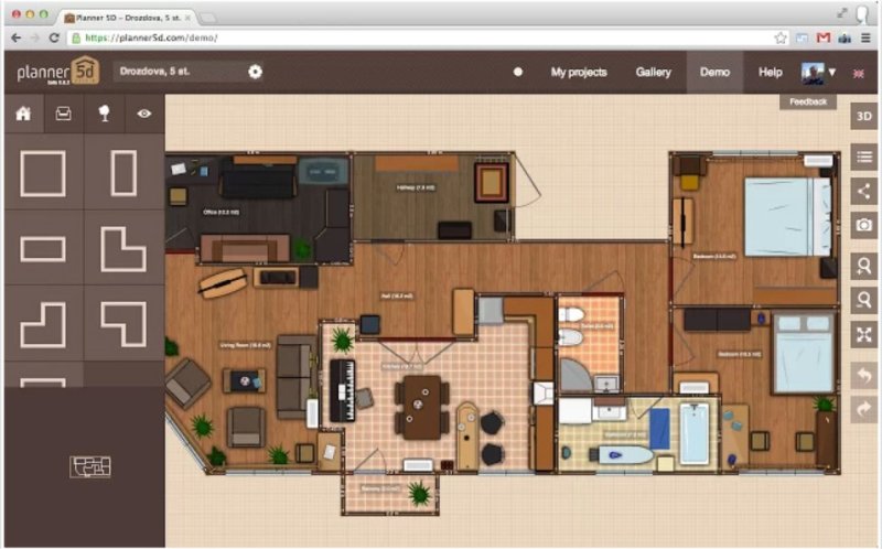 Планировка в Planner 5d