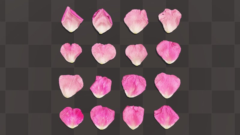 Наложить слой лепестков