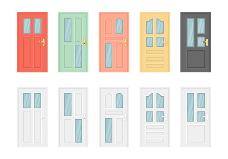 Дверь на белом фоне