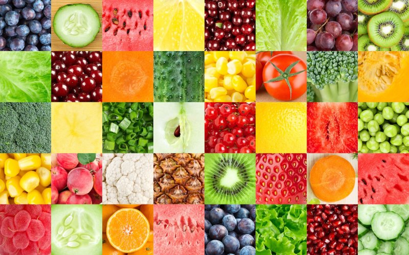 Фрукты и овощи коллаж