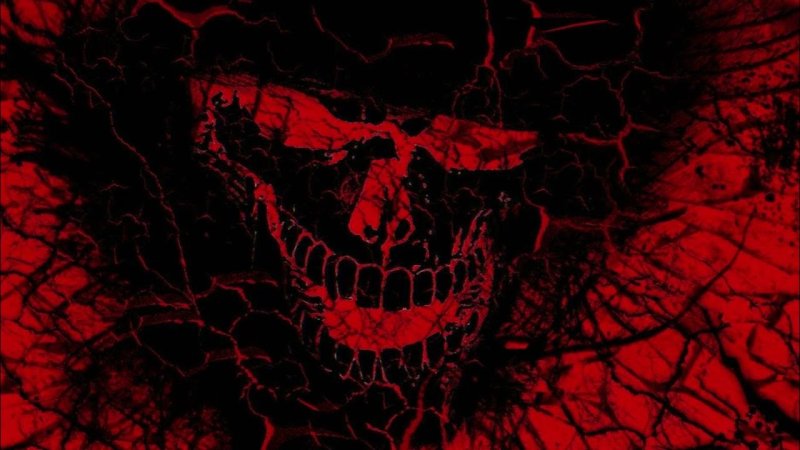 Череп черно красный