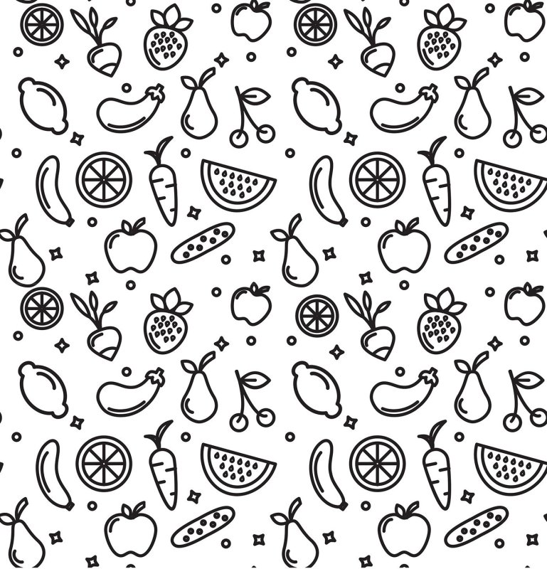 Паттерн овощи фрукты