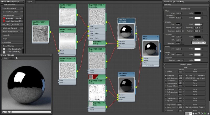 3ds Max материал зеркало