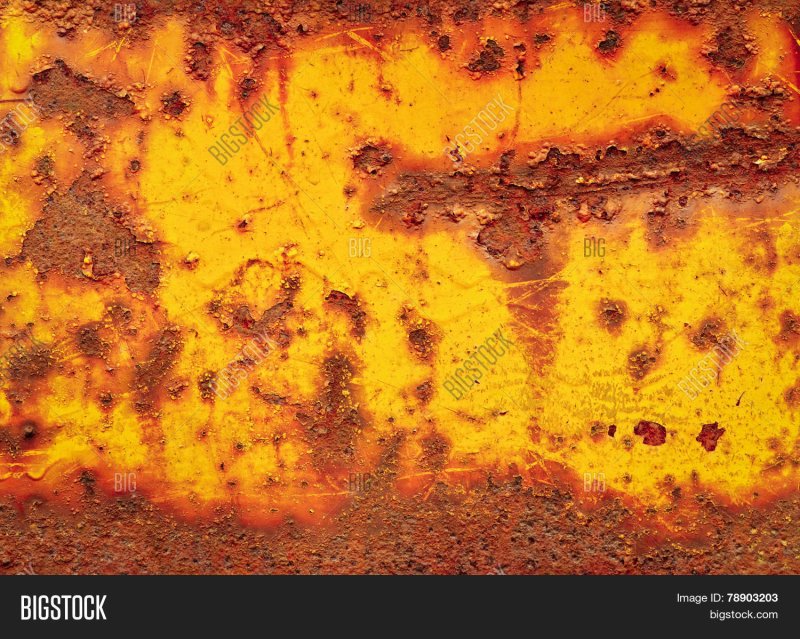 Ржавчина на желтом металле