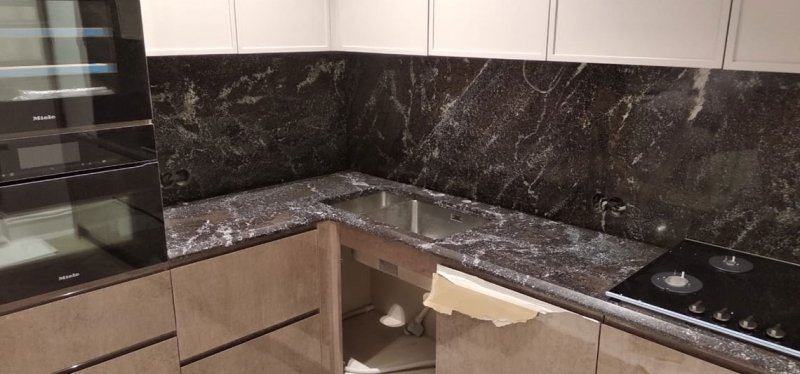 Столешница кедр 3025/q мрамор черный