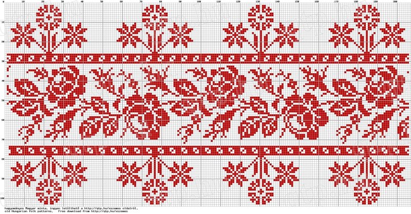 Татарский геометрический орнамент рушник