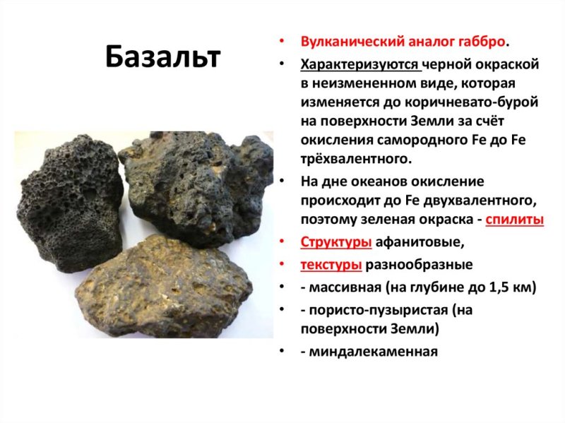 Базальт это магматическая Горная порода