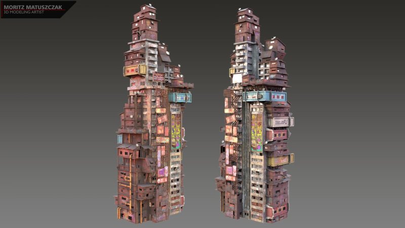 Киберпанк мегабашня Дэвида