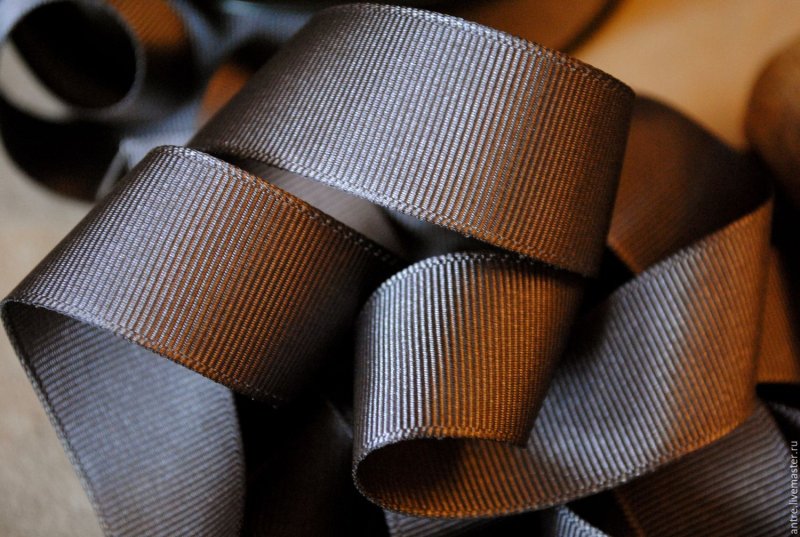 Репсовая лента коричневая