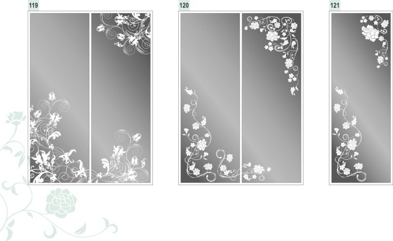 Узор на стекле пескоструем