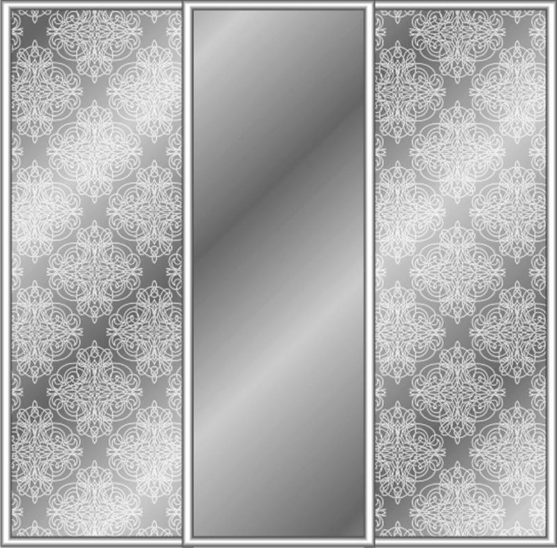 Зеркало с пескоструйными ромбами