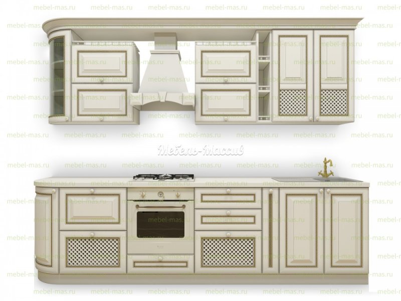 Кухонная мебель на белом фоне